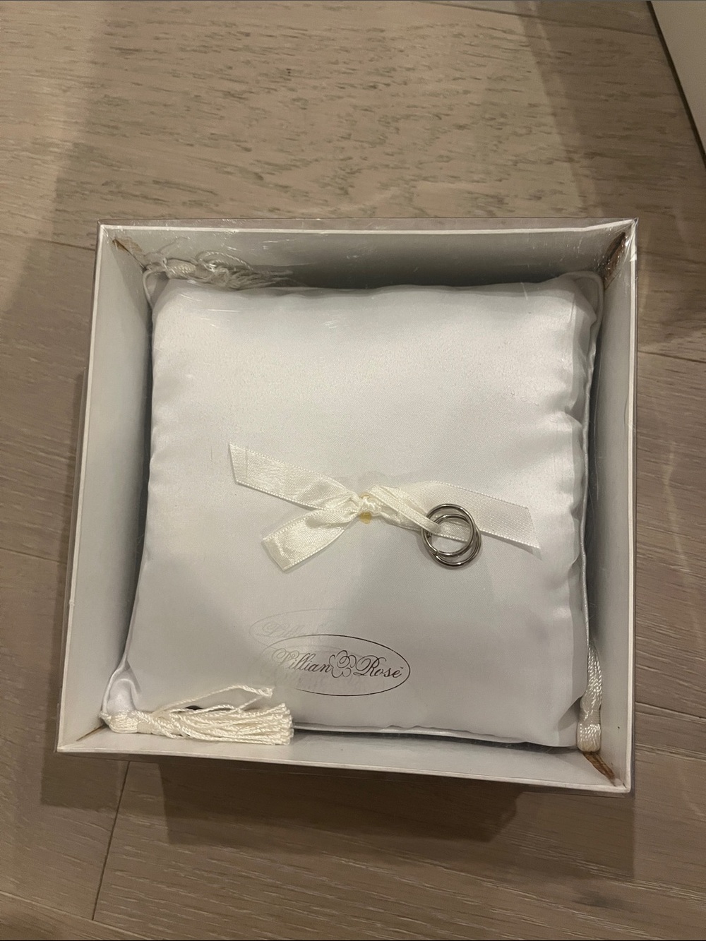 Satin Ring Bearer Pillow with Ribbon Accent